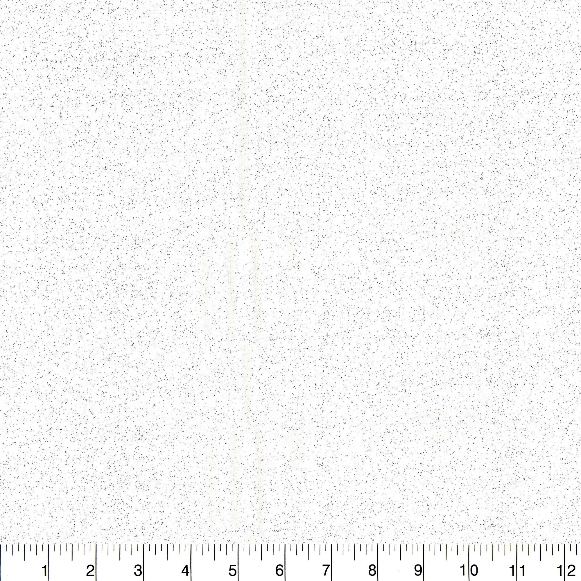 Fabric Traditions Silver Glitter on White Cotton Fabric
